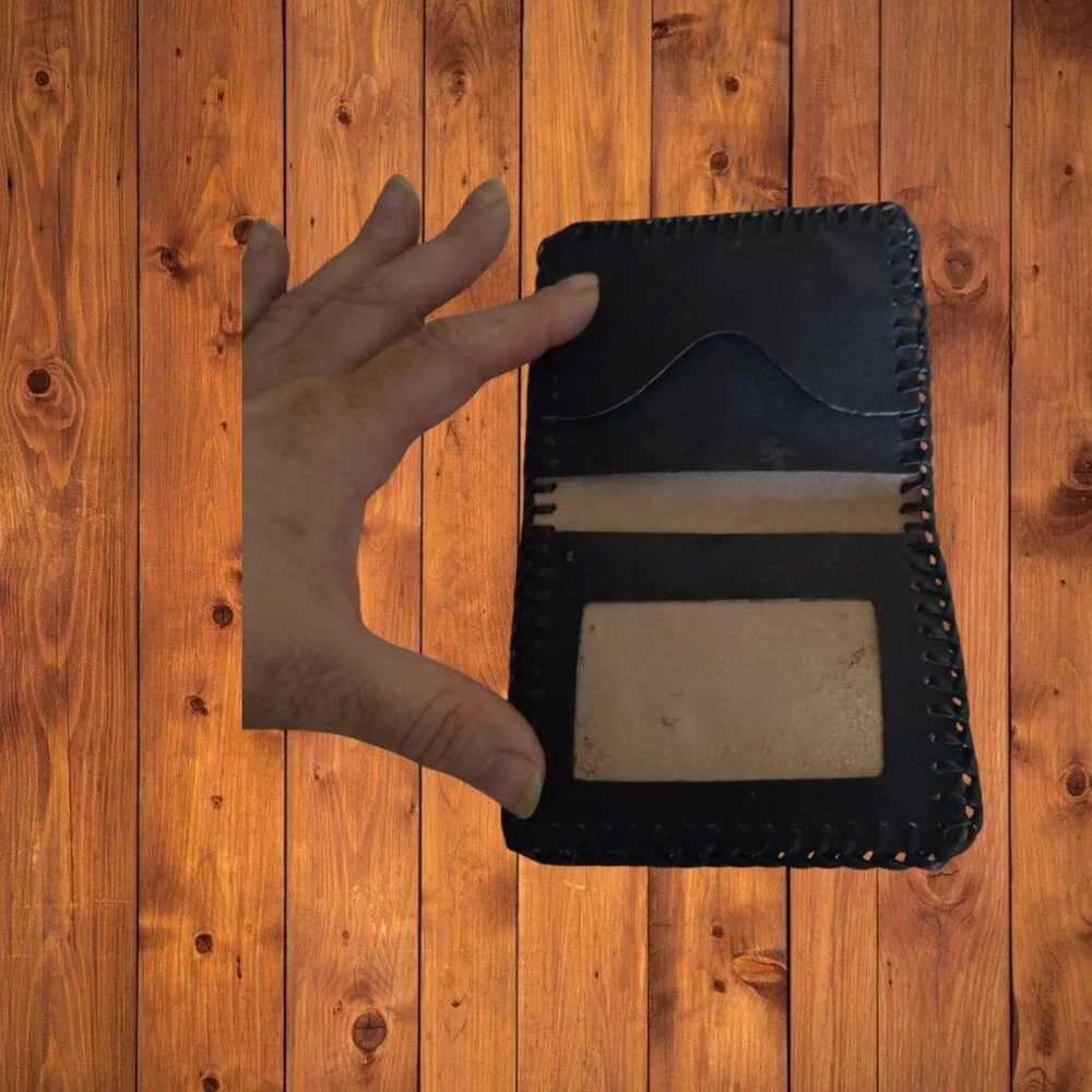 Bifold Credit ID Card Holder Wallet Brown Travel 